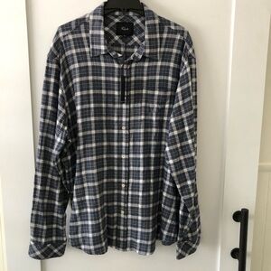 Rails Plaid Soft Button Down Blue Gray Shirt XXL